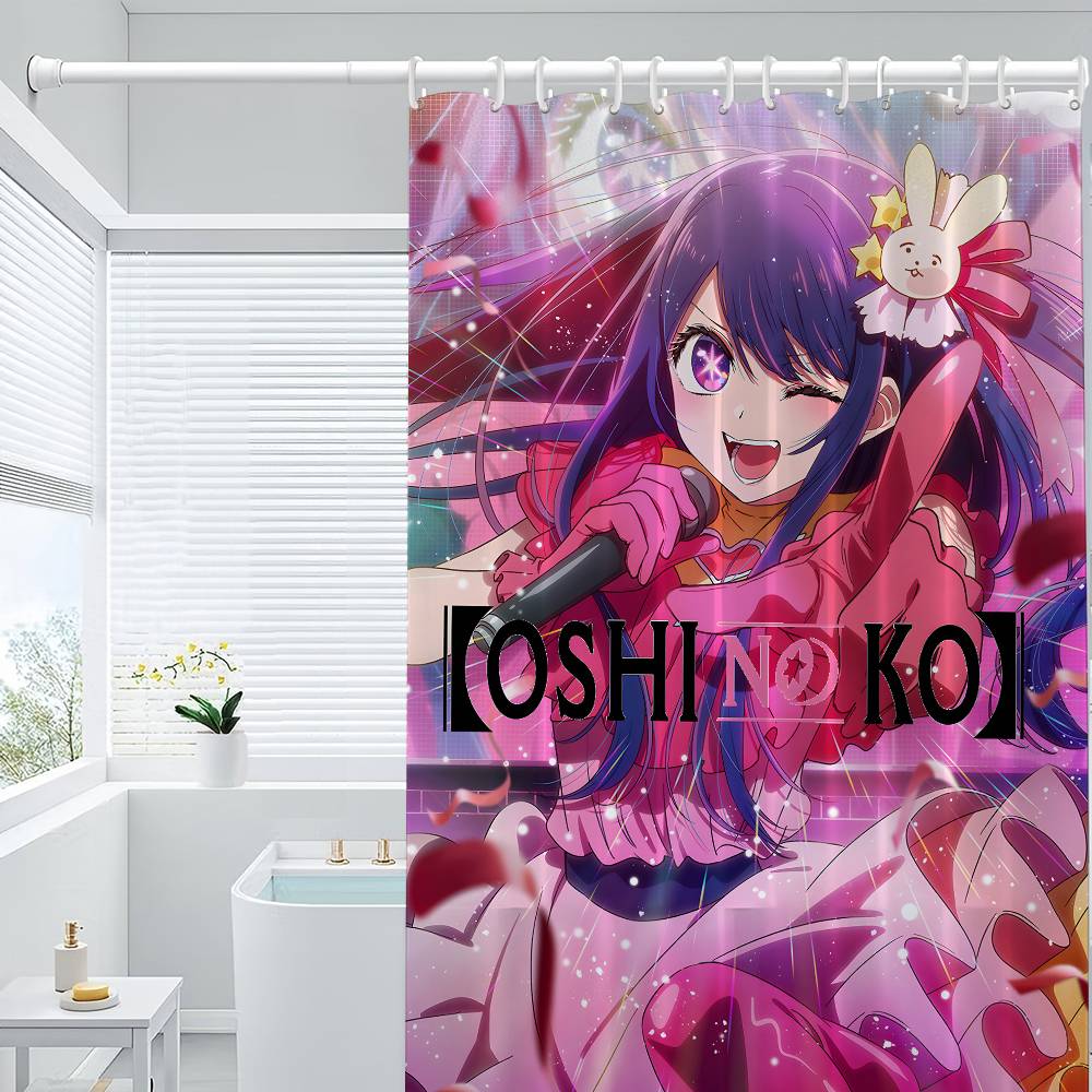 Oshi No Ko Anime Ai Hoshino Simple Bathroom Shower Curtain Shielding Partition Shower Curtain Quick Dry Can Be Scrubable Light