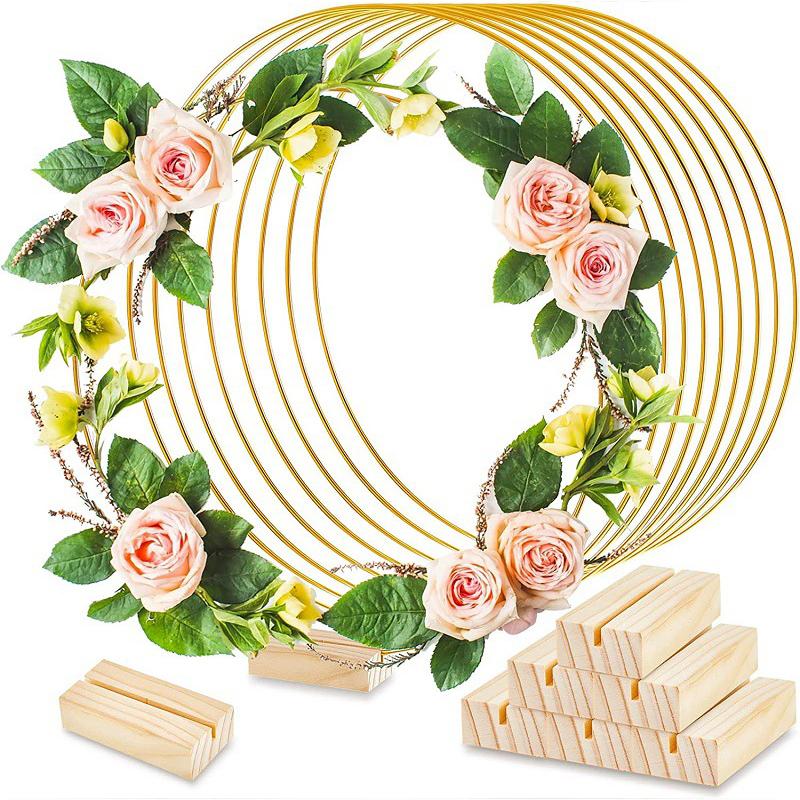Christmas Metal Flowers Hoop Garland Round Rings Gold DIY For Wedding Decoration Dream Catcher