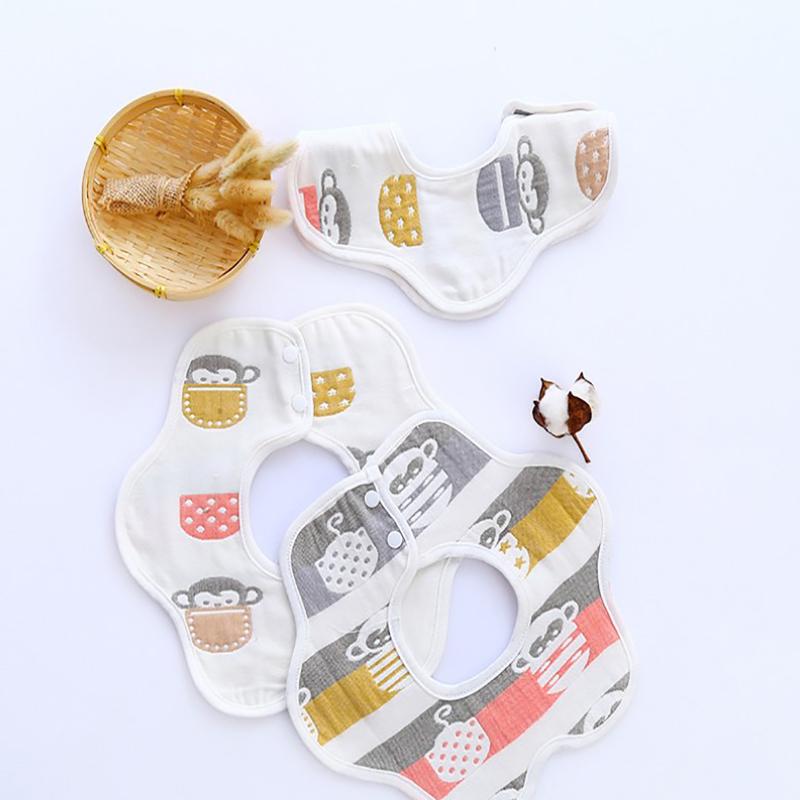 Детские нагрудники, вращающиеся на 360 градусов, марлевая муслиновая бандана, мягкая ткань для новорожденных