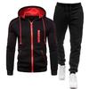 Men's 2024 Solid Color Zipper Hoodie & Sweatpants Set - Digital Leisure Sportswear