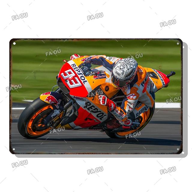 F1 Motorcycle Racing Vintage Metal Poster Racer Athlete Retro Tin Sign Auto Club Wall Art Decoration Plaque Home Decor Aesthetic