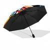 1pc Sturdy 8-Bone Auto Umbrella, Mickey And Minnie Pumpkin Halloween Floral Umbrella, Digital Printed, Foldable Umbrella for On-the-Go Outdoor Use