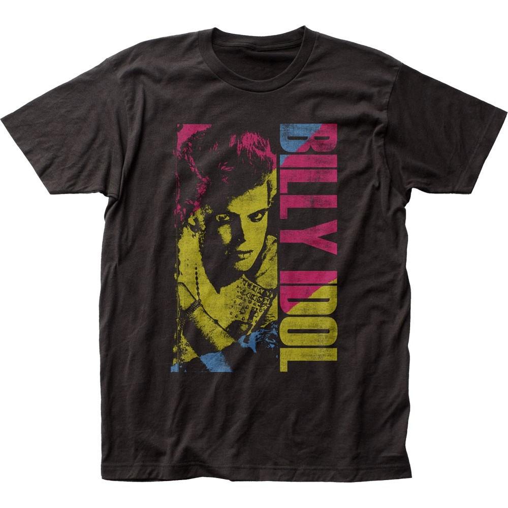 Billy Idol Color Block Mens T Shirt Music Classic Rock N Roll Band Tee New Black Unisex T-Shirt
