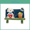 Cute Cartoon Dog Flower Bench Reading Scene Model For Desk Decor And Photography Props