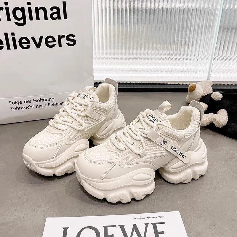 Обувь женская летняя обувь для папы женская 2025 новая обувь на платформе белые туфли дышащая сетка повседневная спортивная женская обувь