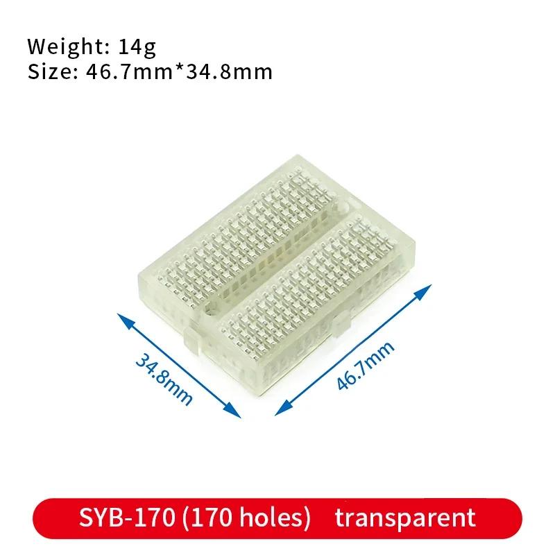 Мини-макетная плата Solderless SYB-170 Prototype Test Board 170 Tie-points PCB Boards Белый Черный Красный Желтый Синий Зеленый Прозрачный