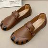 Soft Leather Women's Shoes, Flat-bottomed Single Shoes, Tendon Soft-soled Mother Shoes, Peas Shoes, Lazy Shoes