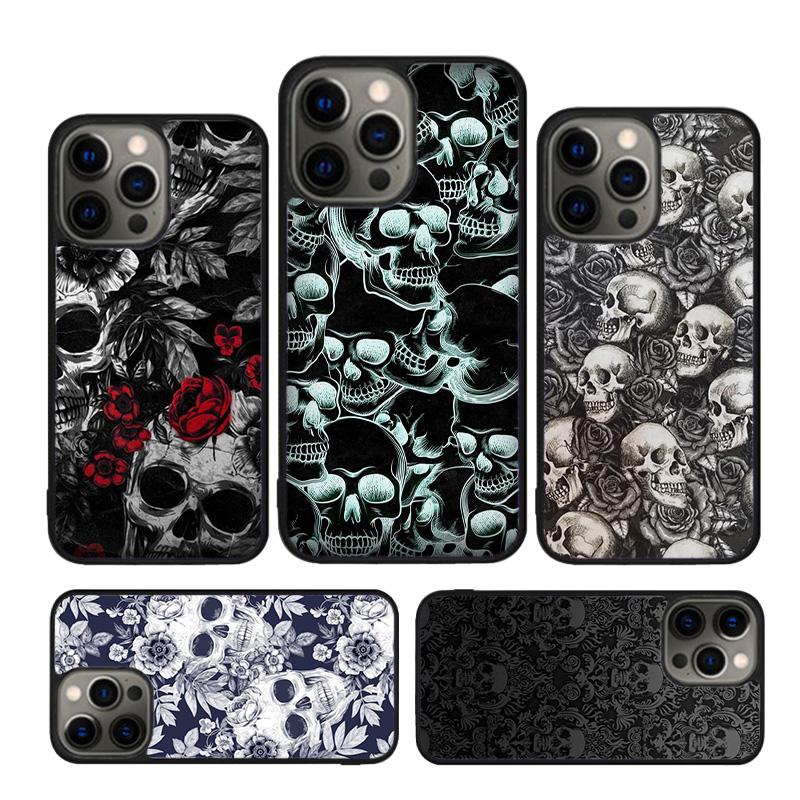 Крутой готический чехол-бампер с черепом для iPhone 17 Air 16 15 14 plus 12 13 pro max coque Shell Fundas