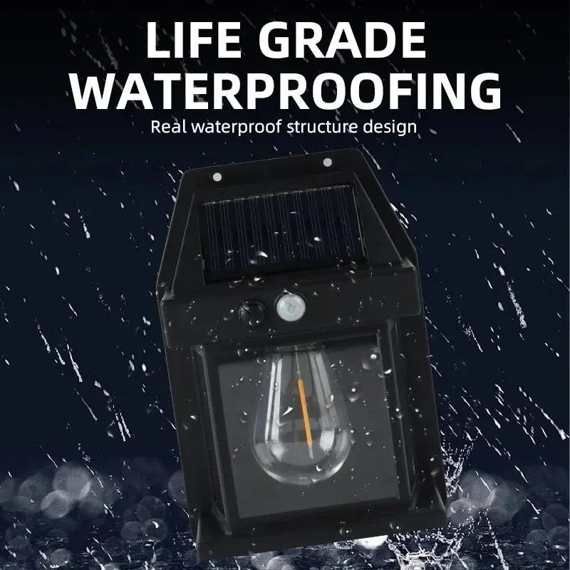 Наружный солнечный настенный светильник, водостойкая лампа на вольфрамовой нити, индукционная лампа, домашний садовый настенный светильник, освещение для виллы, ночник