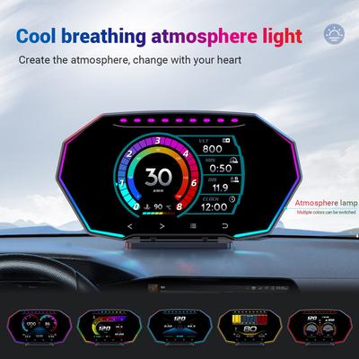 OBD + GPS HUD F11-PRO Автомобильный OBD Проекционный дисплей Цифровой спидометр Температура воды Расход топлива Обороты Тахометр Инклинометр Бортовой компьютер