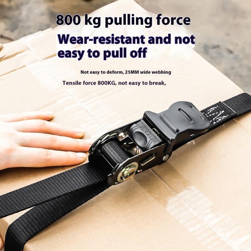 Extra Strong 300/500cm Ratchet Lashing Straps Polyester Webbing Secures Heavy Loads During Shipping for Moving Logistics