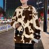 Cow Lamb Fleece Sweater Male Hip Hop Oversize Loose Thickened Coat Student Versatile Plush