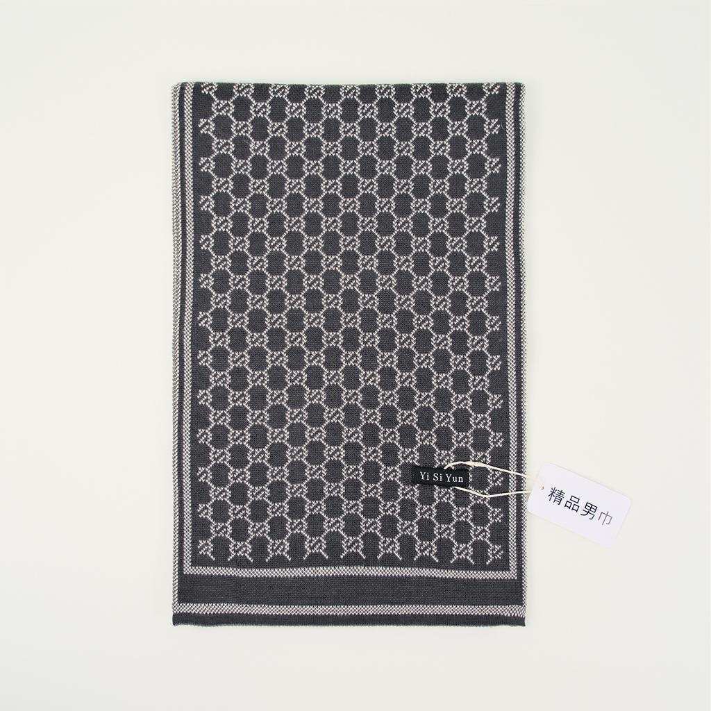 Men's Classic Winter Scarf Cashmere Feel Winter Scarves Long Formal Soft Scarf for Men Casual Scarves Luxuriously Plaid Scarf