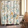 Boho Colorful Wildflower Floral Shower Curtain, Herbs Waterproof Washable Bathroom Bathtub Decor Curtain With Hooks