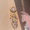 1pc Gold Flame Moon Crystal Pendant Sunlight Catcher Outdoor Garden Ab Colourful Hanging Decorations Hanging Ornaments
