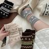 Women's Winter Wool Mid-Calf Socks - Polka Dot & Christmas Tree Design