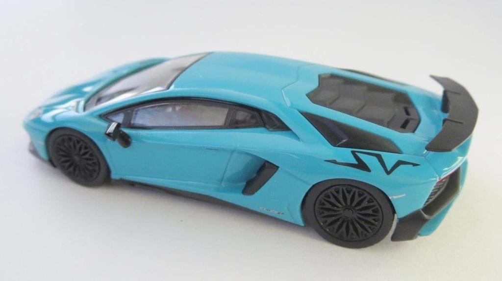 Kyosho Bunka Original Scale Mini Car Series Lamborghini Aventador SV Blue Finished Product 1/64