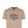 Emporio Armani Мужская футболка с коротким рукавом и вышитым логотипом SS23, круглый вырез, коричневая 3R1TBF-1JUVZ-0144