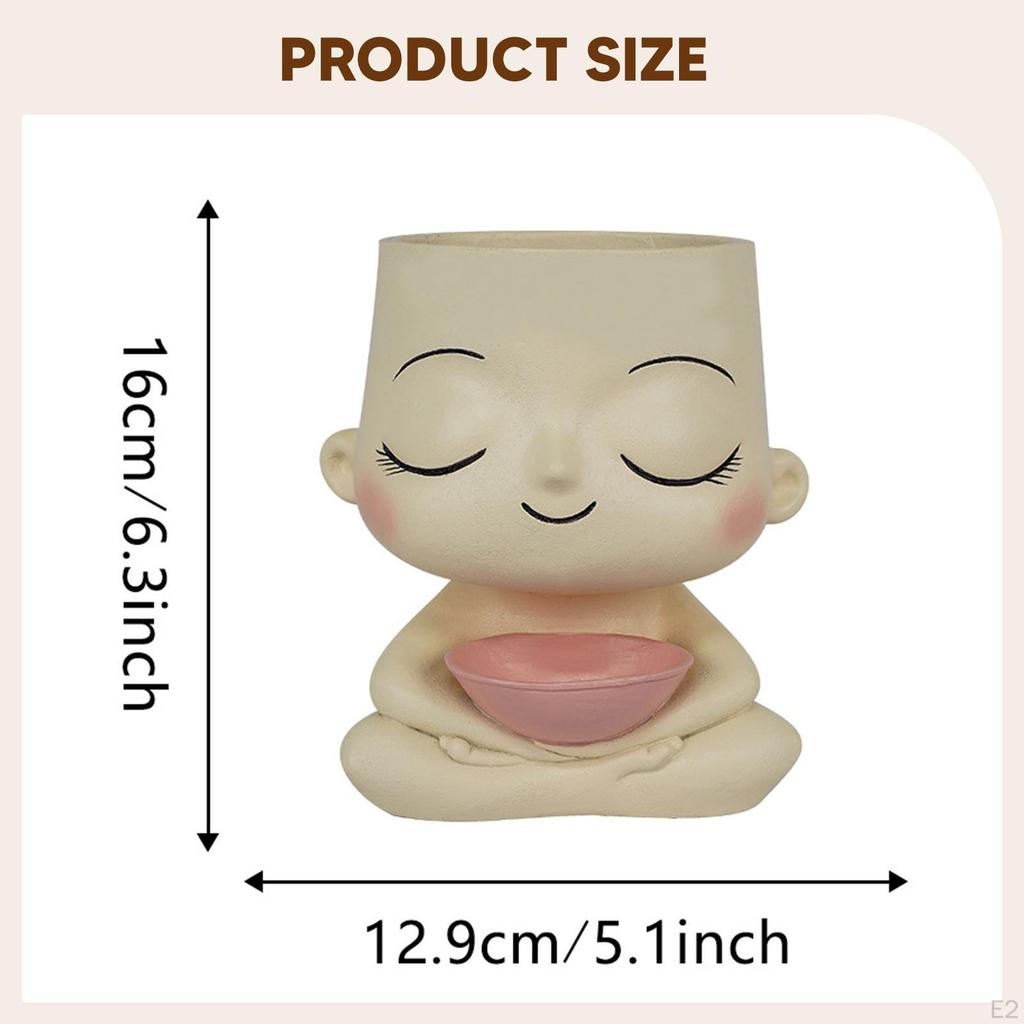 Pot Flower Unique Gift Container Resin Planter Decorative Vase for Office Anniversary Farmhouse