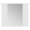 Weiße Badezimmer-Spiegelschränke, wandmontierter Dekorationsspiegel mit Aufbewahrung, 80x20,5x64 cm aus Holzverbundmaterial.