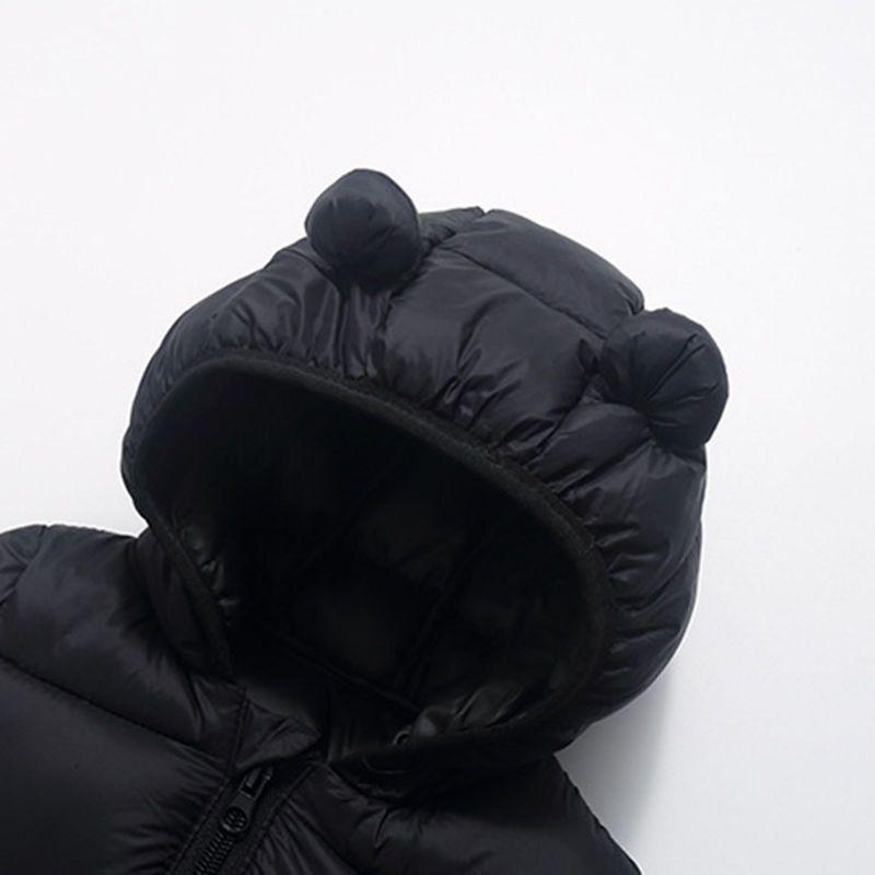 Детское зимнее теплое пальто с капюшоном на молнии для детей 1-4 лет