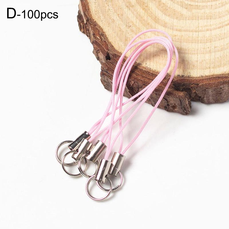 50Pcs Key Rings Cell Phone Braided Lanyard Cords Jewelry Findings DIY Rope Keychains Mobile Clasp