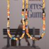 Bohemian Gold-Plated Beaded Choker with Colorful Natural Stones