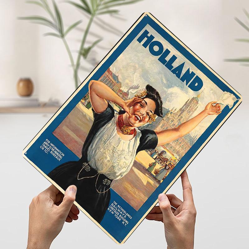 Vintage Travel Printing Poster Customized Retro Wall Art Vintage Metal Signs for Room Decoration Home Decorations Custom Plate