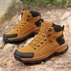Fashion High-Top Leather Men's Boots Breathable Desert Combat Boots Outdoor Non-slip Hiking Shoes Men Motorcycle Shoes Work Ankle Boots