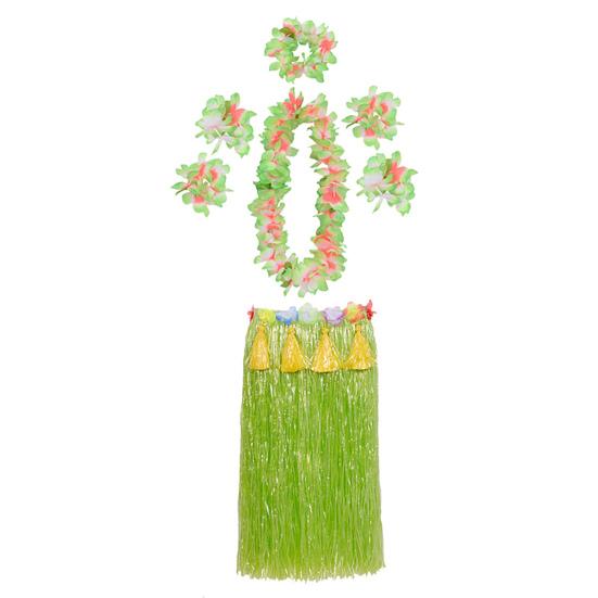 1 Set Hula Skirt High Elastic Eye-catching Plastic Fiber Hawaiian Hula Grass Skirt Set for Summer