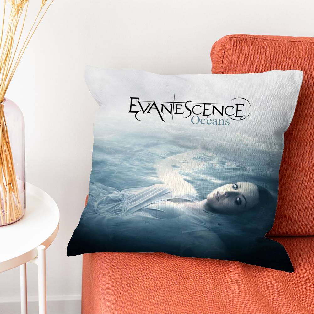 EEvanescence Amy Lee Pillow Case Silky Short Plush With Invisible Zipper Dustproof Sofa Cushion Cover For Home Decor