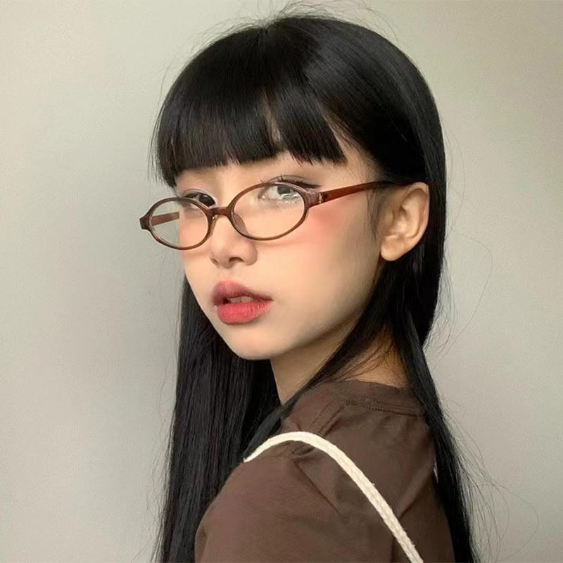 Ретро маленькая оправа для очков для девочек стиль ретро овальные очки женские очки декоративные компьютерные анти-синие очки