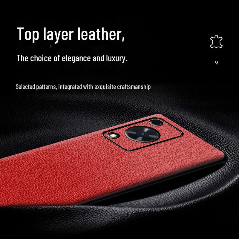 Премиальный чехол из натуральной кожи для Huawei Enjoy 70 - узор личи, комплексная защита для Enjoy 70Pro