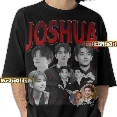 Футболка K-POP JOSHUA SEVENTEEN, Футболка для концерта Kpop Joshua Hong 17, Неофициальная футболка с мерчем тура Joshua Seventeen, Индивидуальная футболка-трибьют Carat, Подарок фанатам
