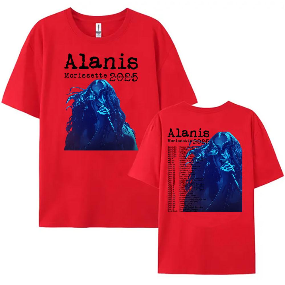 Футболка Alanis Morissette World Tour с коротким рукавом, круглым вырезом, женская, мужская, оверсайз, Y2k, стритвир, хип-хоп, унисекс, хлопковые топы