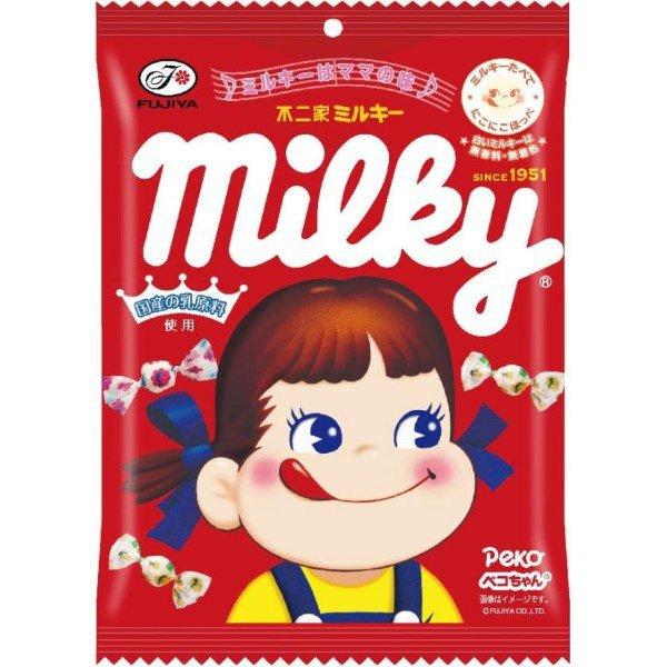 Fujiya Milky Bag 100gThis Milky Treat Is Made with Special Hokkaido Bran Milk, Fresh Cream, and Car This Milky Treat Is Made with Special Hokkaido Bra