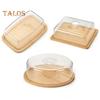 Бамбуковая масленка с крышкой, поднос для торта, большой держатель для мини-тортов, кухонный контейнер для хранения, коробка, сырная доска, тарелки для масла