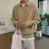 Men's American-Style Polo Collar Half-Zip Knit Sweater