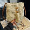 Bohemian Fringe Braid Bag Women's Summer Beach Straw Bag Casual All-in-one Crossbody Bag
