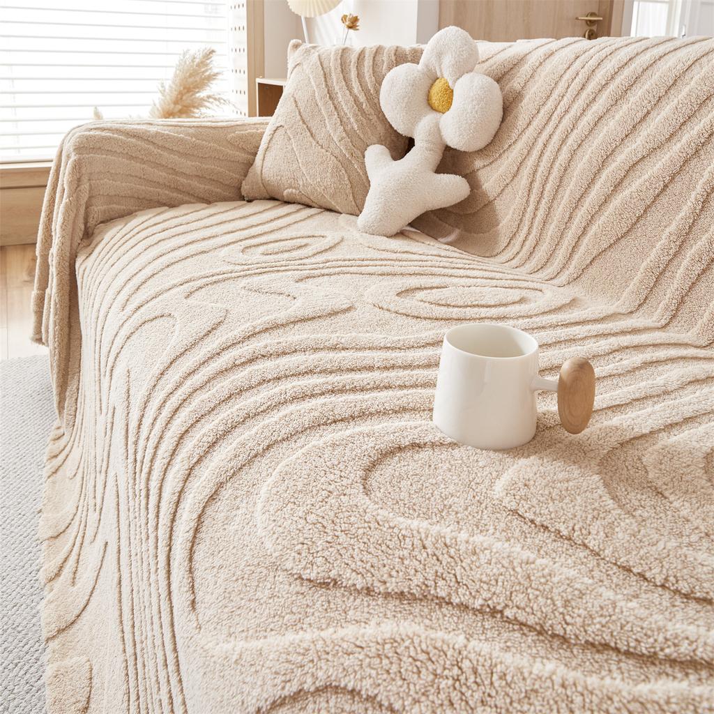 Узор из жаккардового флиса с рисунком из колец роста, мягкое, утолщенное, универсальное одеяло для гостиной, постельное белье, теплое полотенце