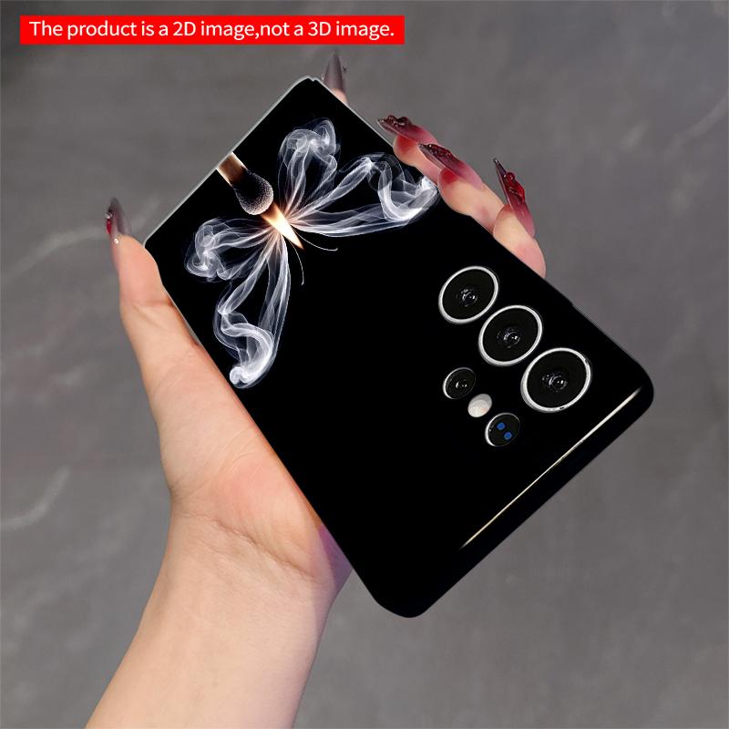 2DFlat Samsung phone case Smoky Butterfly Match Flame Art Applicable to Galaxy S22 S23 S24 S25ULTRA S26 A12 A13 A14 A15 A16