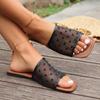 New Heart-shaped Pattern Women's Sandals Summer Mesh Flat Bottomed Large Size Flip Flops Fashionable and Elegant