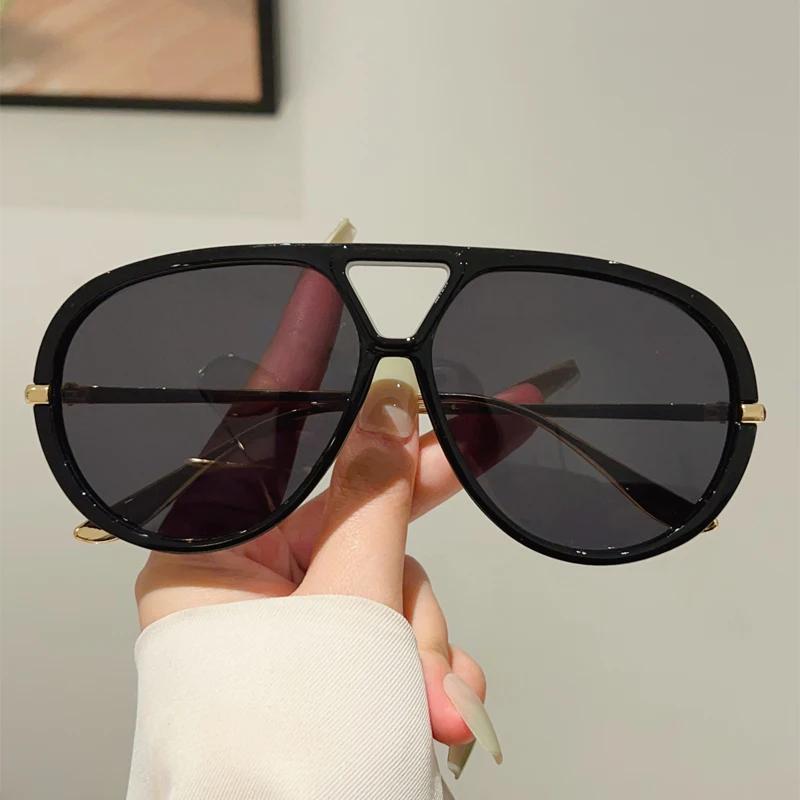 Oversized Pilot Sunglasses New In Vintage Double Bridge Sun Glasses Women Trendy Luxury Brand Design Outdoor Shades Glasses
