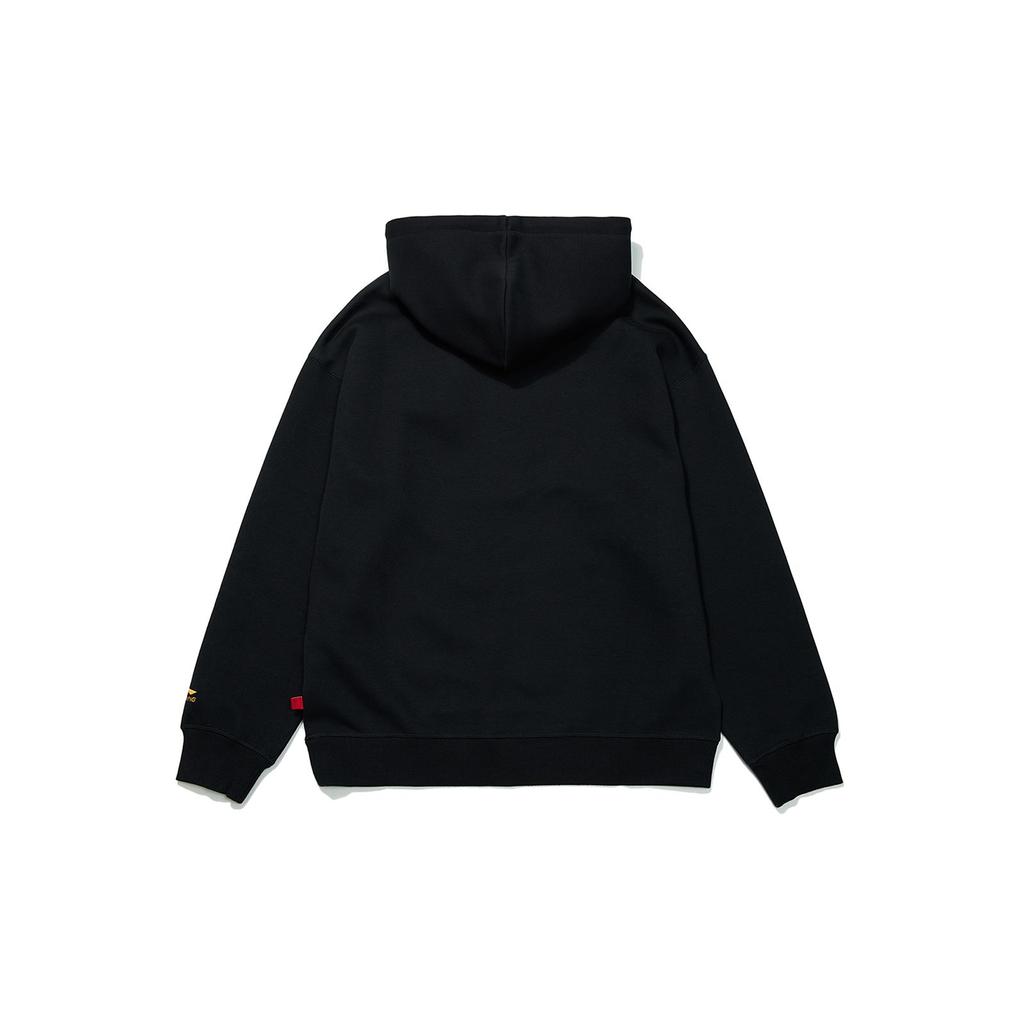 Li-Ning Новогоднее издание с мультяшным принтом, свободная толстовка с капюшоном, женские топы, черные, AWDT056-2