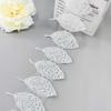 White Handmade Beaded Mesh Embroidery Leaf Barcode Clothing Evening Dress Wedding Dress Decoration Lace Accessories