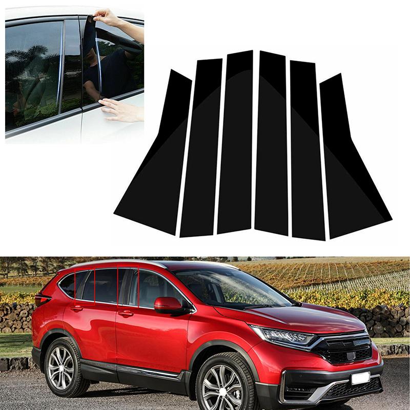 Car Glossy Piano Black Window Pillar Posts Door Trims Cover for Honda CR-V 2002-2023 Accessories Exterior