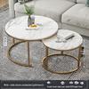 Modern Round Coffee Table: Elegant Small Side Table for Living Room or Balcony