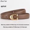 New Women's Smooth Buckle Belt - Alloy Fashion Letter Leather Waist Belt, Korean Style Trend
