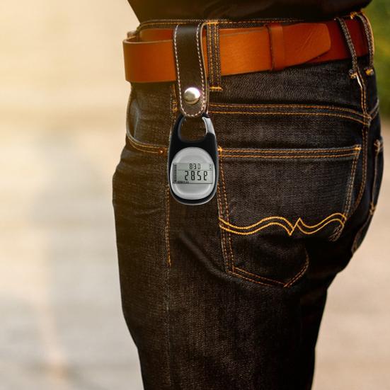 3D счетчик шагов Простой шагомер для ходьбы с карабином Точный трекер шагов