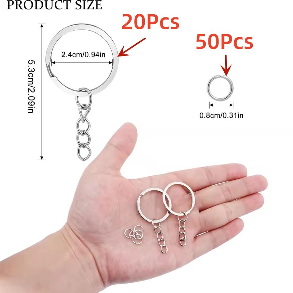 20/48cs/Lot Keychain Open Jump Rings Jewelry Making Accessories Kits for DIY Key Chain Key Ring Pendants